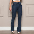 Calça Jeans Flare Boca Sino Cintura Alta Feminina