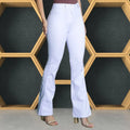 Calça Jeans Flare Boca Sino Cintura Alta Feminina