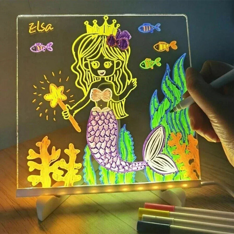 Quadro de acrílico iluminado para desenhos e artes