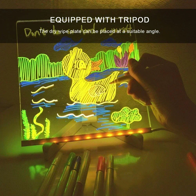 Quadro de acrílico iluminado para desenhos e artes