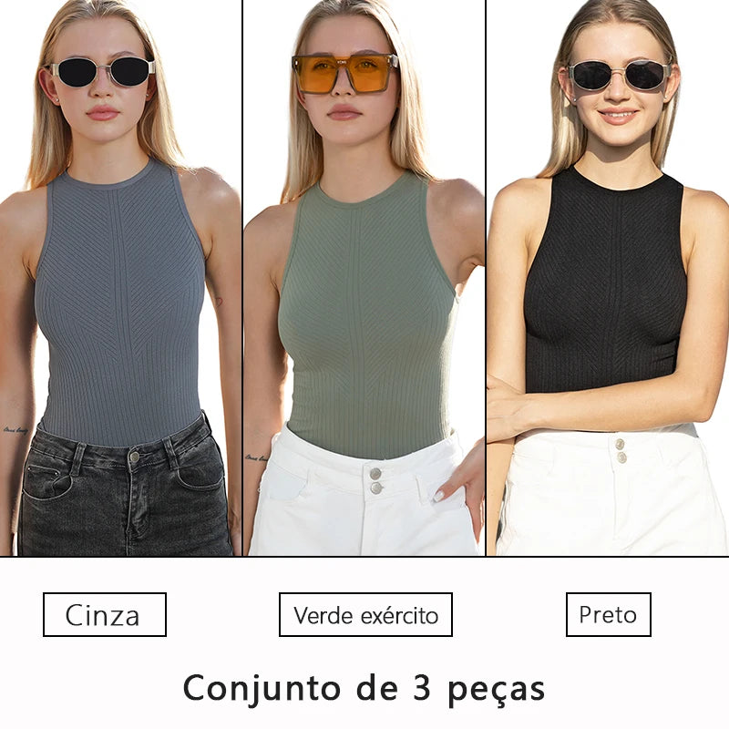 Cropped Canelado feminino