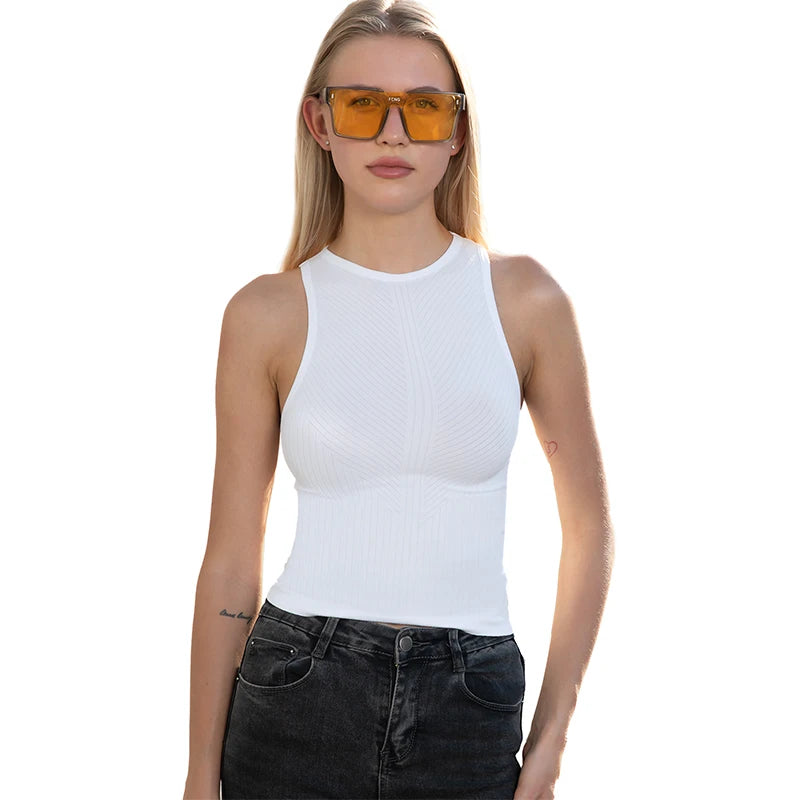 Cropped Canelado feminino