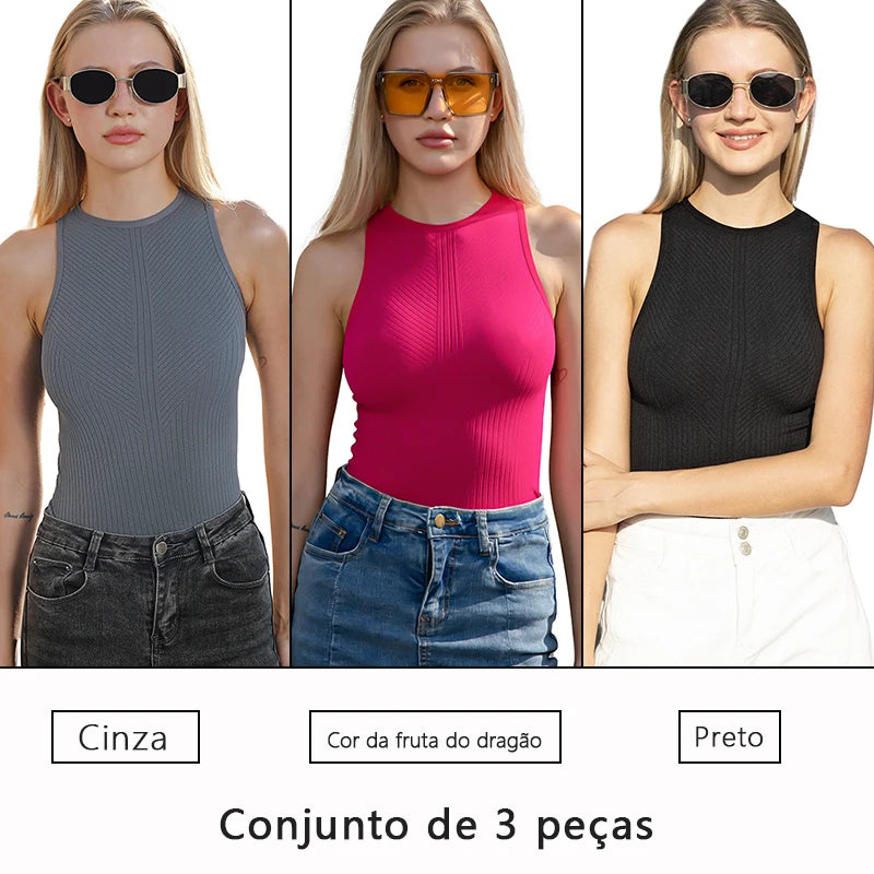 Cropped Canelado feminino